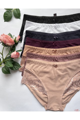 Жіночі трусики сліпи з бавовни та мережива La Vivas 65171